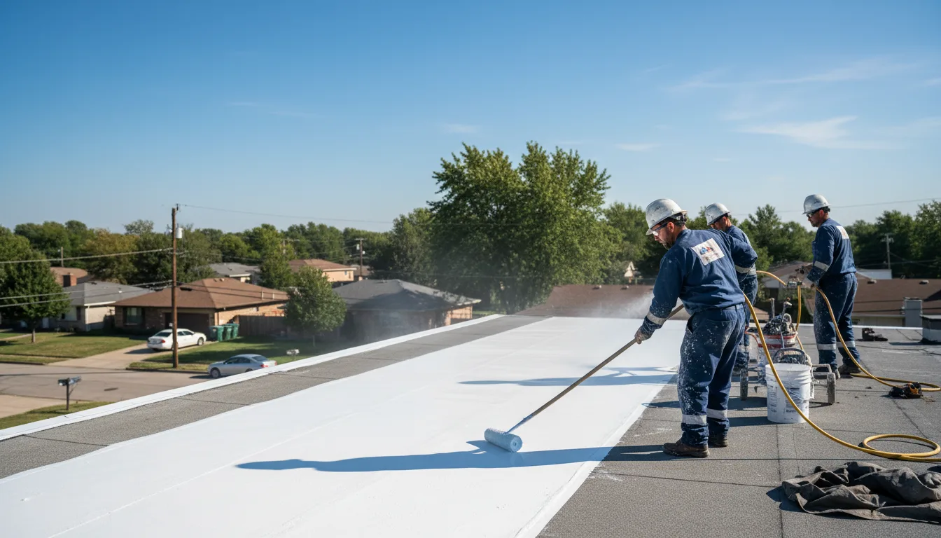 Commercial roof coating in Woodhull, IL near me